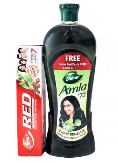 Dabur Amla Hair Oil 450ml + 100g Red Paste Free